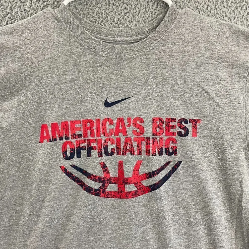 Nike Americas Best Officiating Shirt Men L Gray Basketball‎ Just Do IT Tee